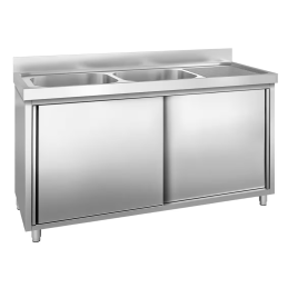 Plonge en inox sur meuble -...