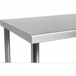 Table inox 200cm sans rebord