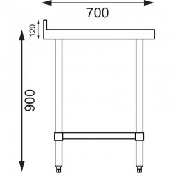 Table inox 1600x700mm avec étagère basse - Équipement Pro