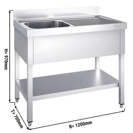 Plonge 1m20 profondeur 70cm cuve à gauche