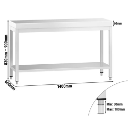 Table en inox centrale 140 cm